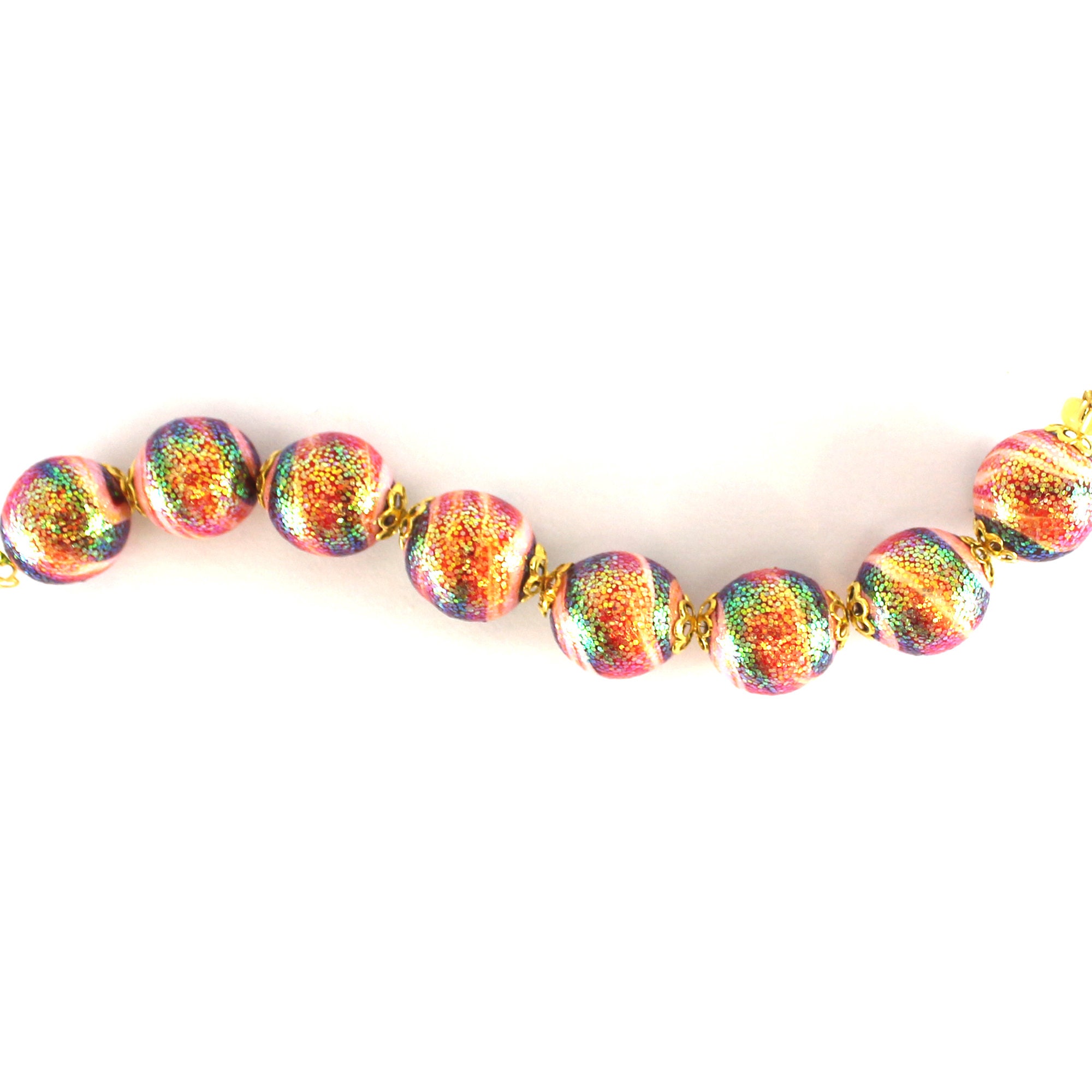 Ombre glitter round bead 8 original designer beads for DIY Etsy