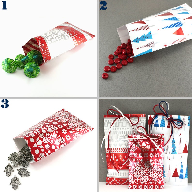 Handmade Christmas Paper Treat Bags Jewelry Bags Colorful - Etsy