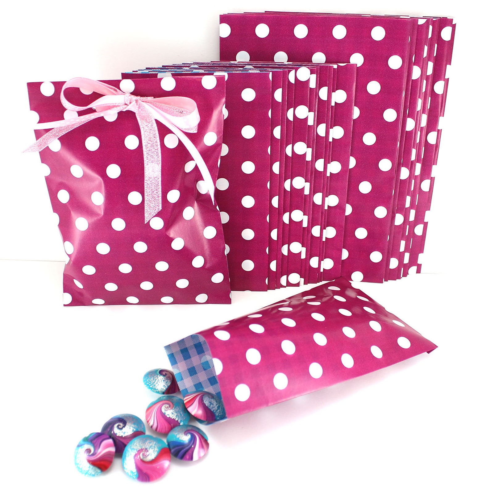 Handmade Party Gift Bags Polka Dots treat bags Wedding favor | Etsy