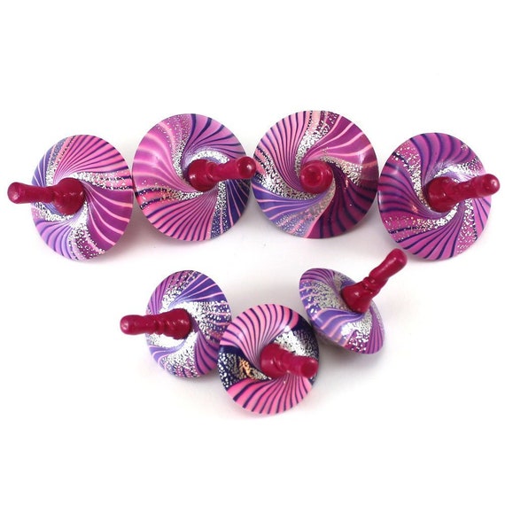 Pink Purple White Ombre Spinning Top Unique Dreidel Polymer Etsy