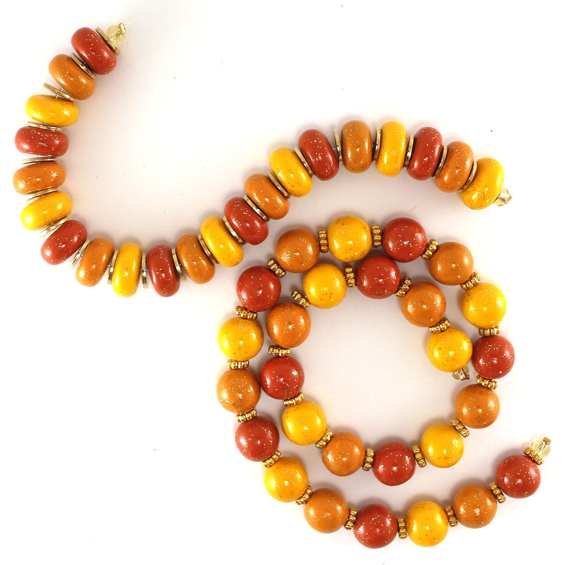 Polymer Clay Beads Unique Round Beads in Yellow Mustard and Etsy