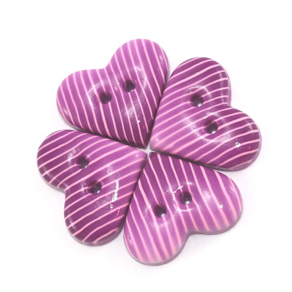 Heart Polymer Clay Buttons Valentines Craft Ideas Diy Gift For Etsy
