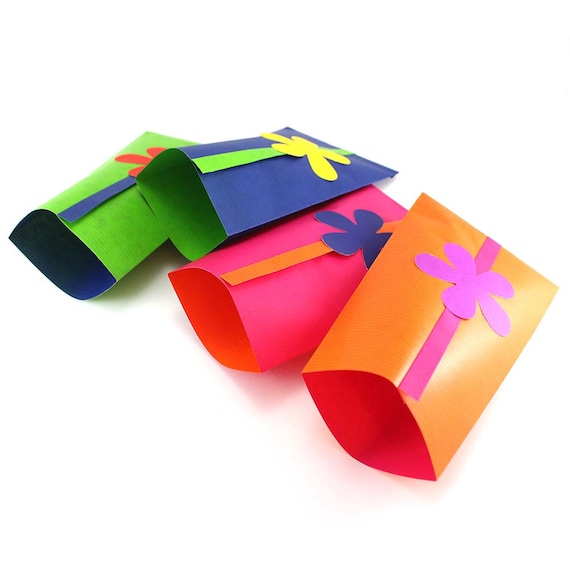Gift Wrapping Paper Bags Handmade Jewelry Paper Bags Colorful Gift Bags Birthday Gift Bags Party Bags Gift Bags Candy Bags 10 Pcs