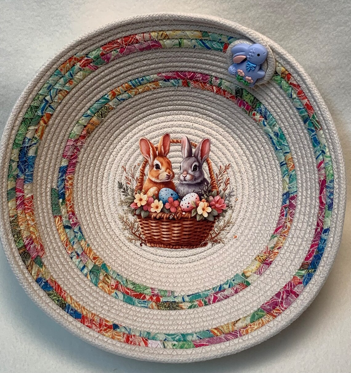 Easter Rope Easter Bunny Rope Bowl, Easter Rope Bowl, Fabric Rope Bowl, Gift for ...