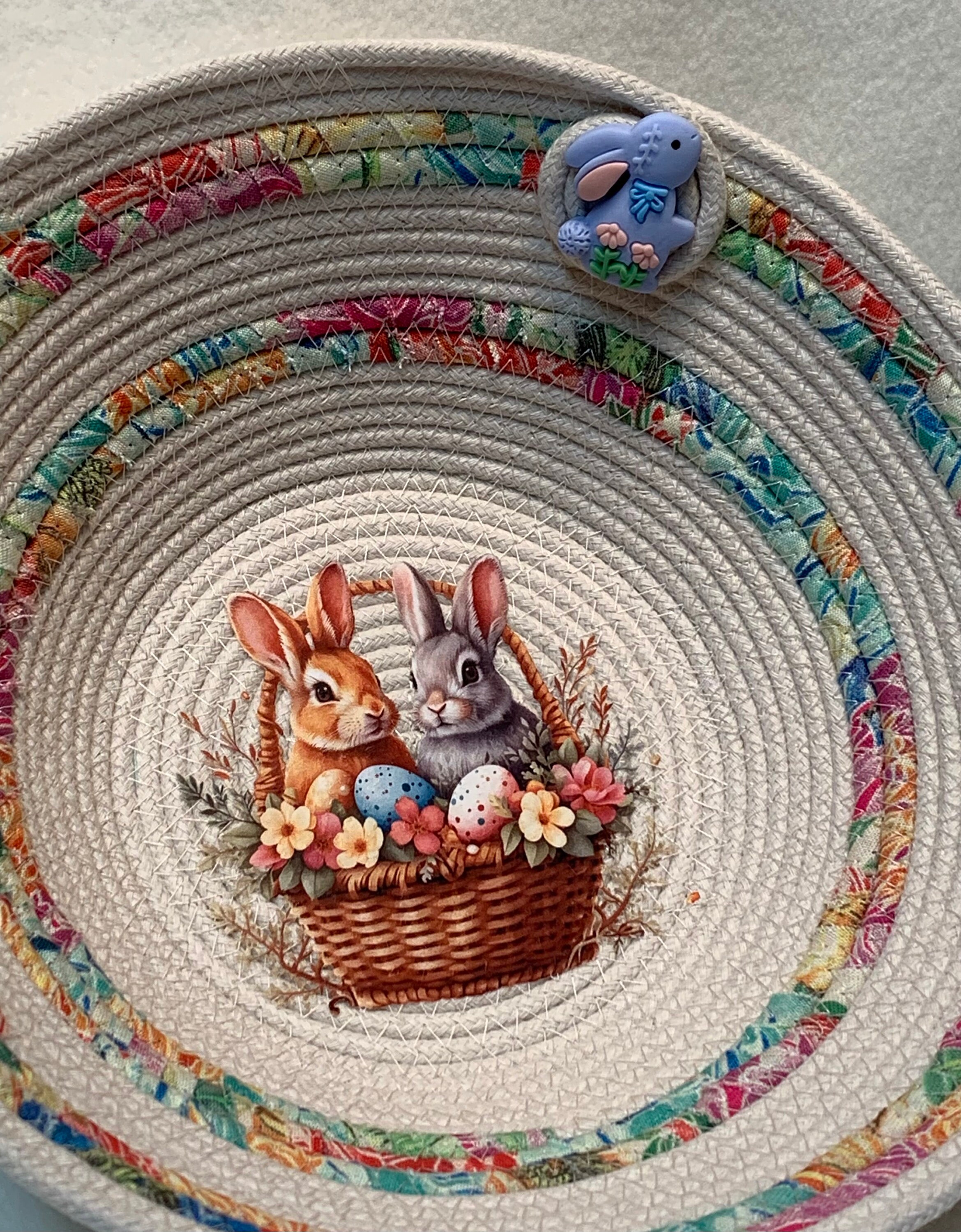 Easter Rope Easter Bunny Rope Bowl, Easter Rope Bowl, Fabric Rope Bowl, Gift for ...
