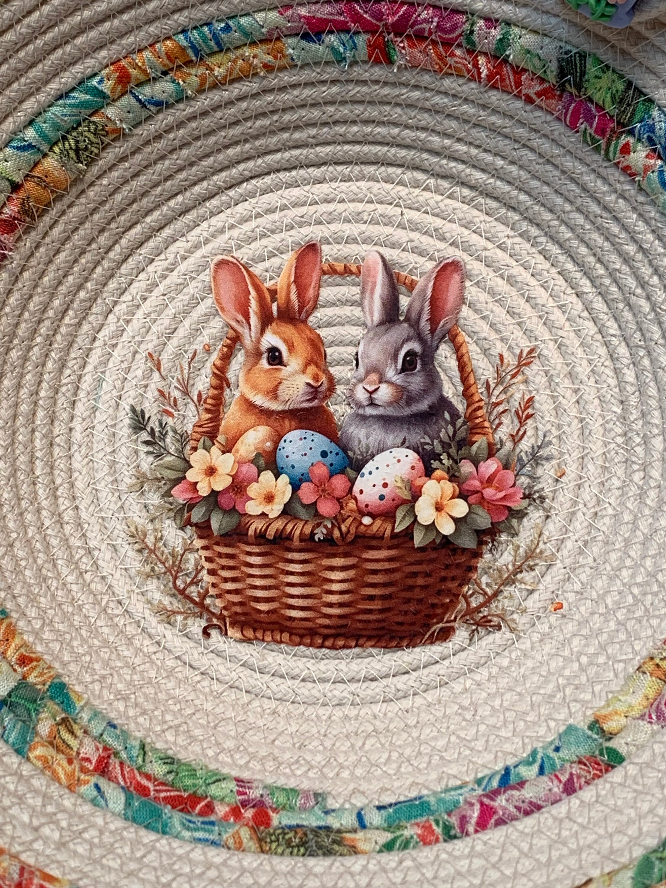 Easter Rope Easter Bunny Rope Bowl, Easter Rope Bowl, Fabric Rope Bowl, Gift for ...