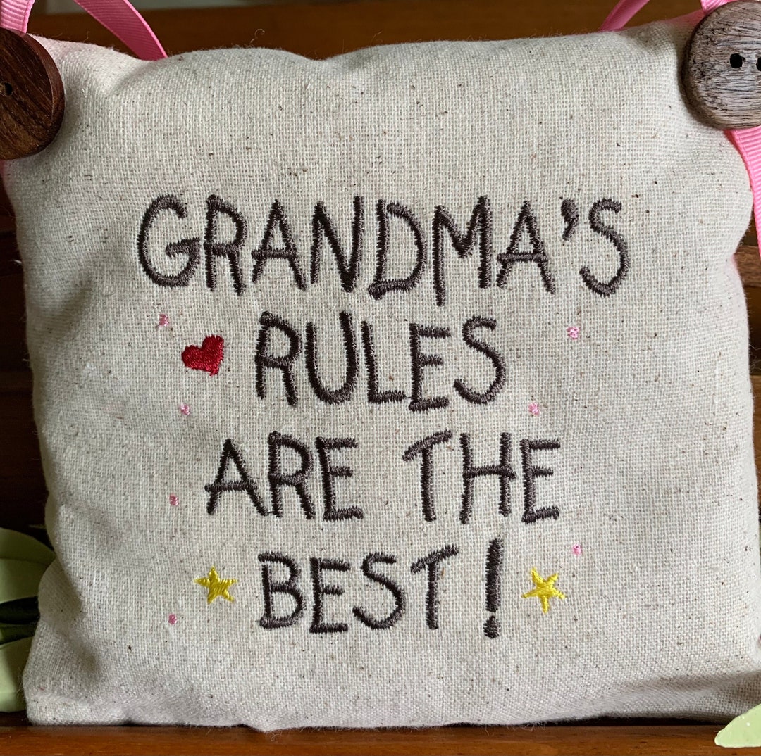 Grandma Rules Pillow Doorknob Hanging Pillow Grandmother Pillow Pillow Grandma Pillow Grandma