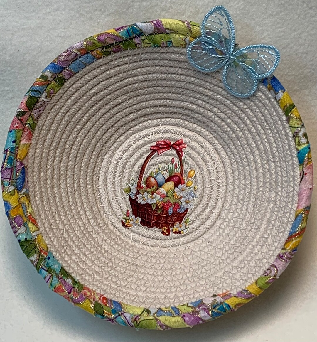 Easter Rope Easter Mini Rope Bowl, Easter Rope Basket, Coiled Rope Basket ...