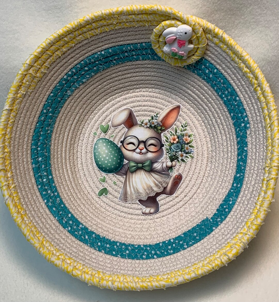 Easter Rope Easter Bunny Rope Bowl, Easter Rope Bowl, Fabric Rope Bowl, Gift for ...