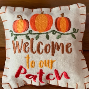 Pumpkin Patch Pillow - Autumn Pillow Tuck - Fall Bowl Filler - Pumpkin Patch