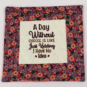 Coffee mug rug, Desk mug rug, Coffee cup coaster, Coffee lover gift idea, Office mug rug, Coffee and snack coaster, Birthday gift idea