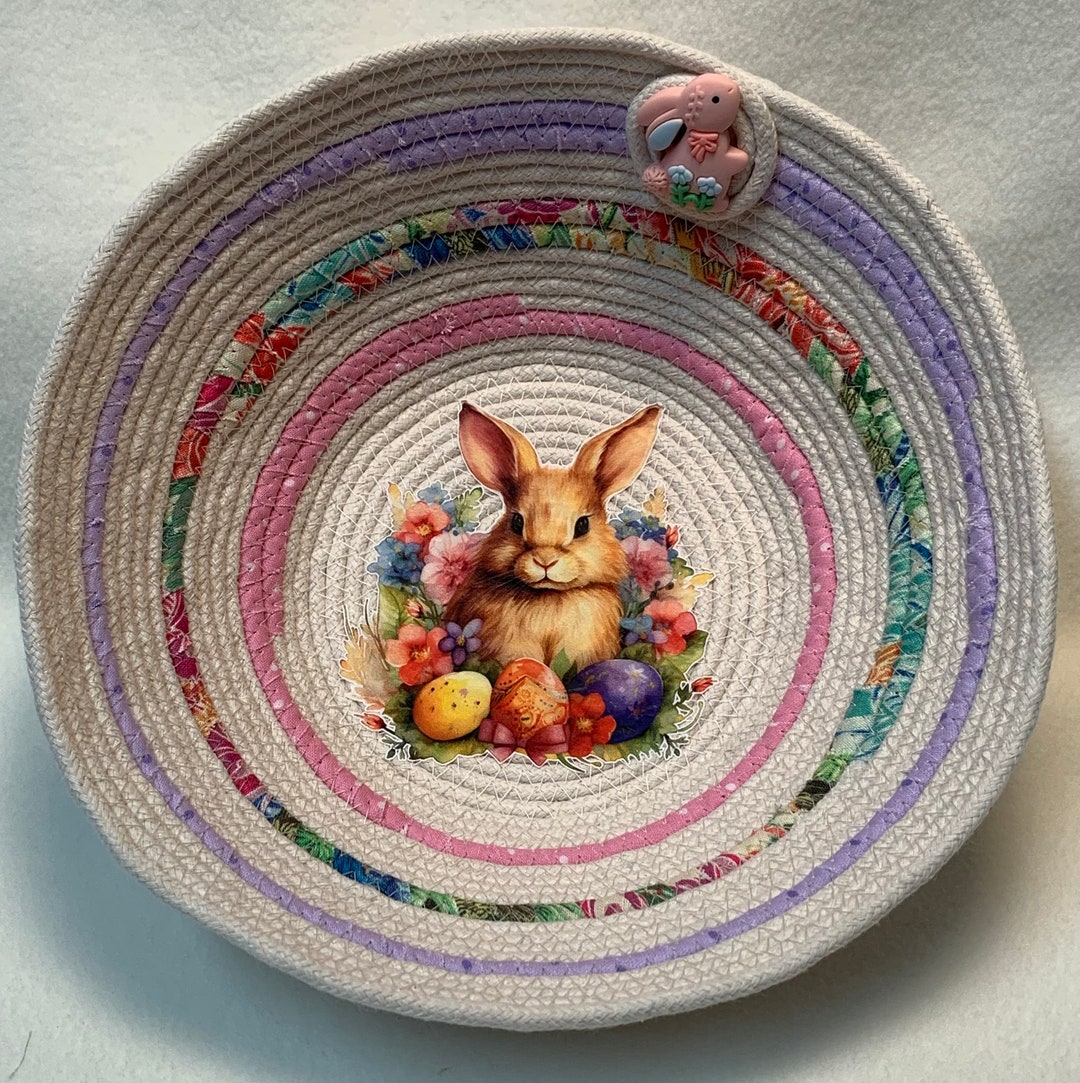 Easter Rope Easter Bunny Rope Bowl, Easter Rope Bowl, Fabric Rope Bowl, Gift for ...