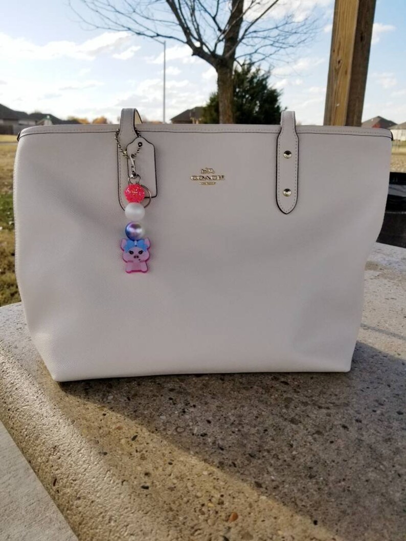 Pig beaded keychainPig Lobster clasp keychainPig KeychainPig KeychainPurse TagBag TagBeadsUnique GiftPig AccessoriesFarm