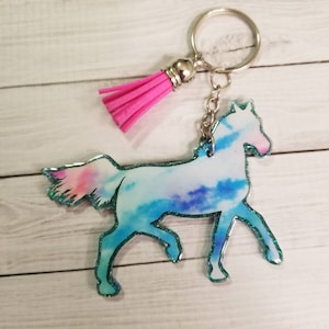 Horse keychain/Horse/Equestrian gift/Horse lover/Glitter keychain/Cowgirl keychain/Rodeo Keychain/ Rodeo gift/Horse ornament/horse bag tag