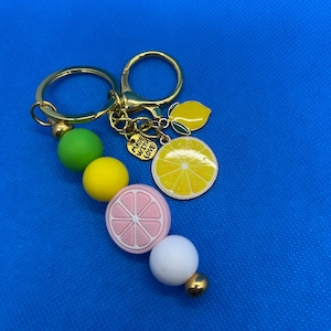 Citrus Fruit Keychain | Cute Summer Keyring | Bag Charm Accessory | Lime & Grapefruit
