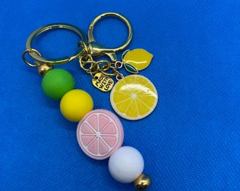 Handmade Citrus Keychain | Lemon Slice Bag Charm