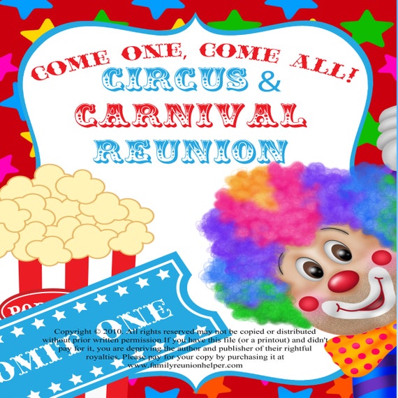 Circus Or Carnival Themed Family Reunion Or Party Digital Etsy