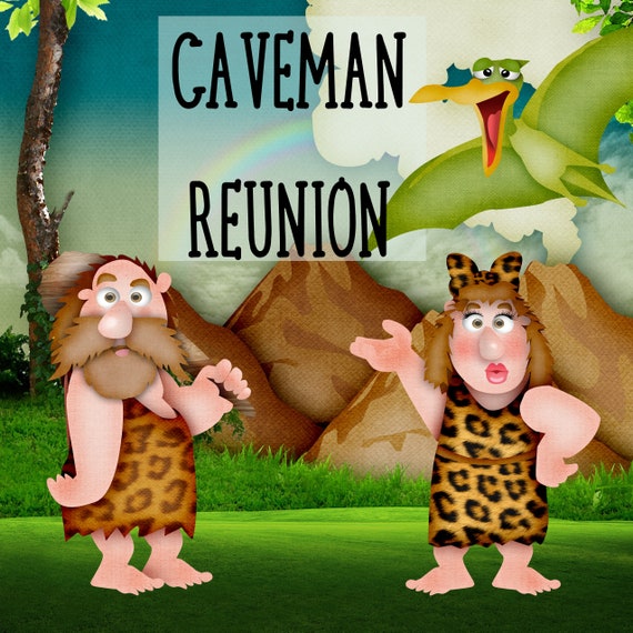 Caveman Dinosaur Or Prehistoric Family Reunion Or Party Theme Etsy
