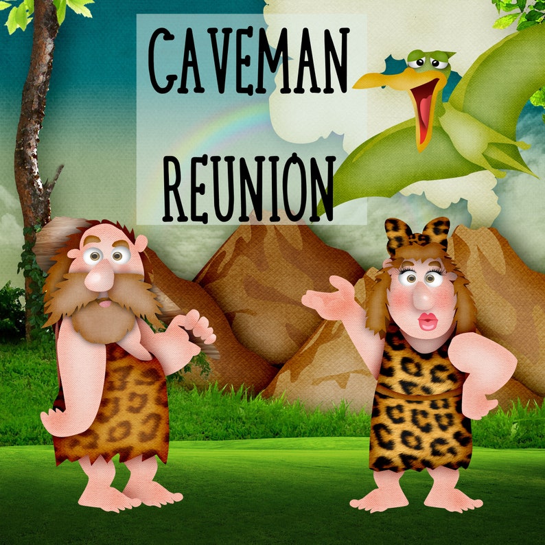Caveman Dinosaur or Prehistoric Family Reunion or Party Theme image 1