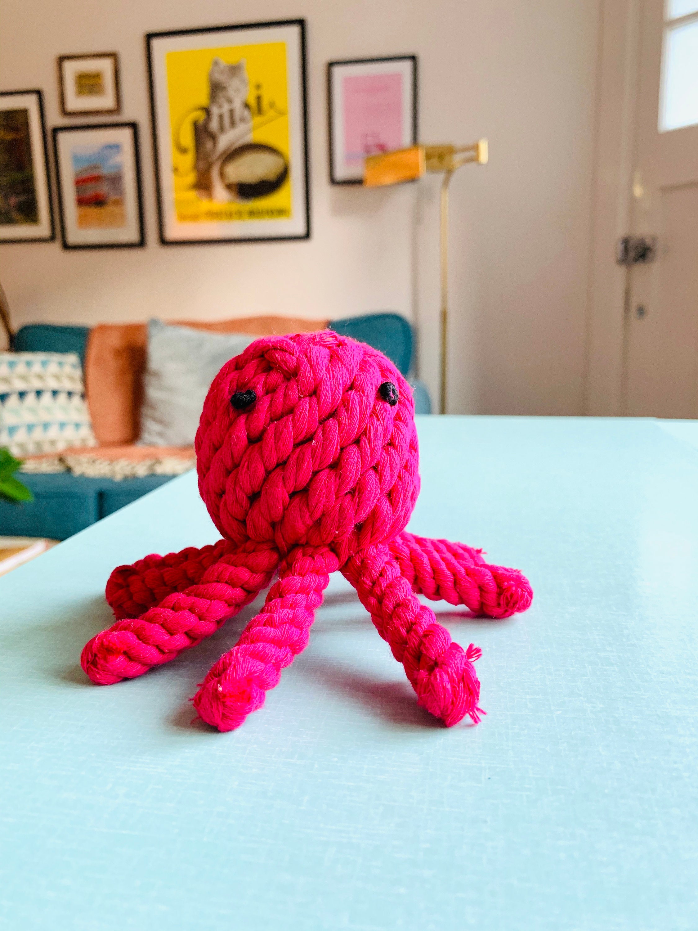 New Eco friendly Bio Degradable Cotton Rope Pink Octopus Dog Etsy