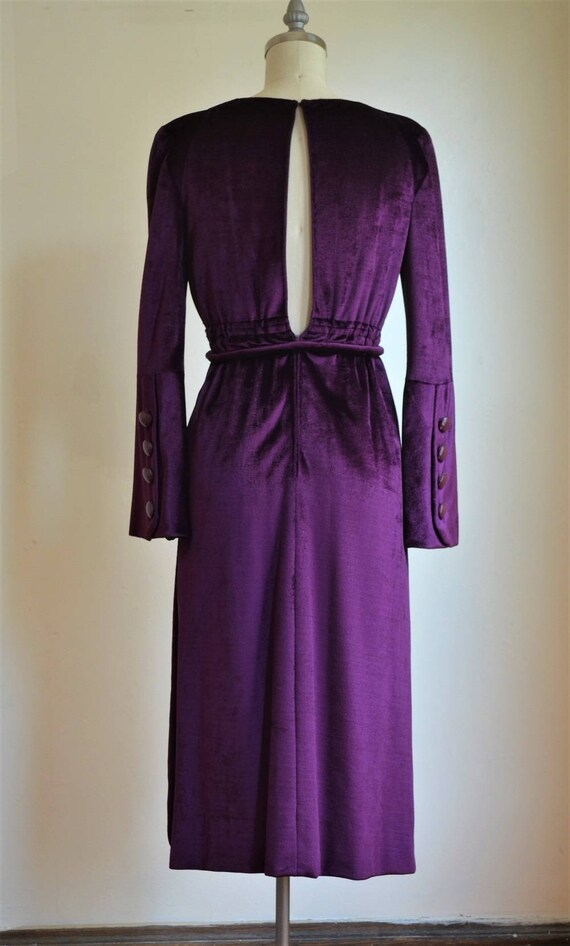 1960s Pierre Balmain Demi-Couture Purple Silk Vel… - image 3