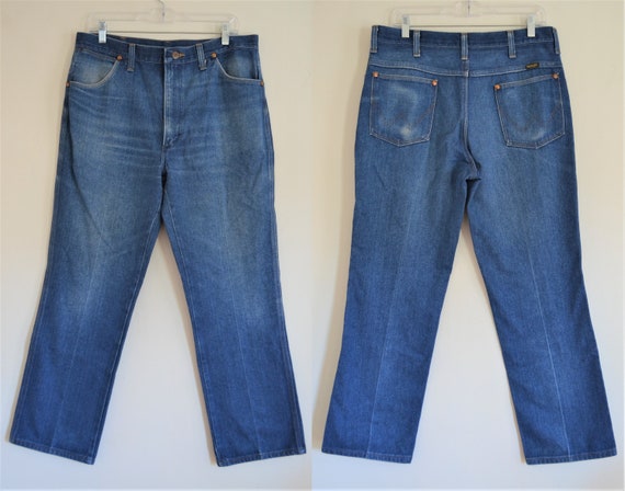 1970s Wrangler Men's Denim Blue Jeans Straight Leg