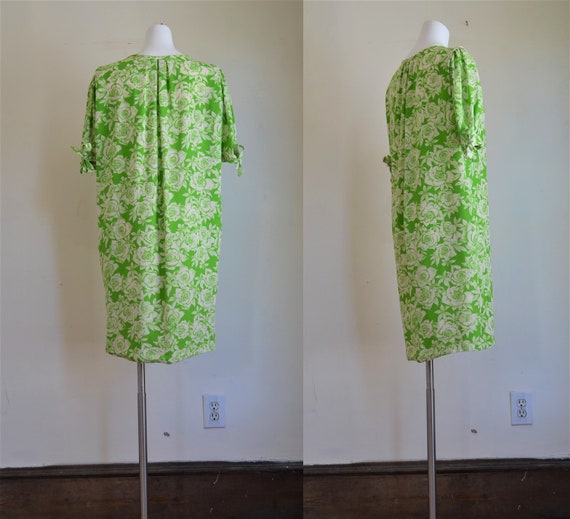 1980s Ungaro Parallele Green & White Silk Dress R… - image 2