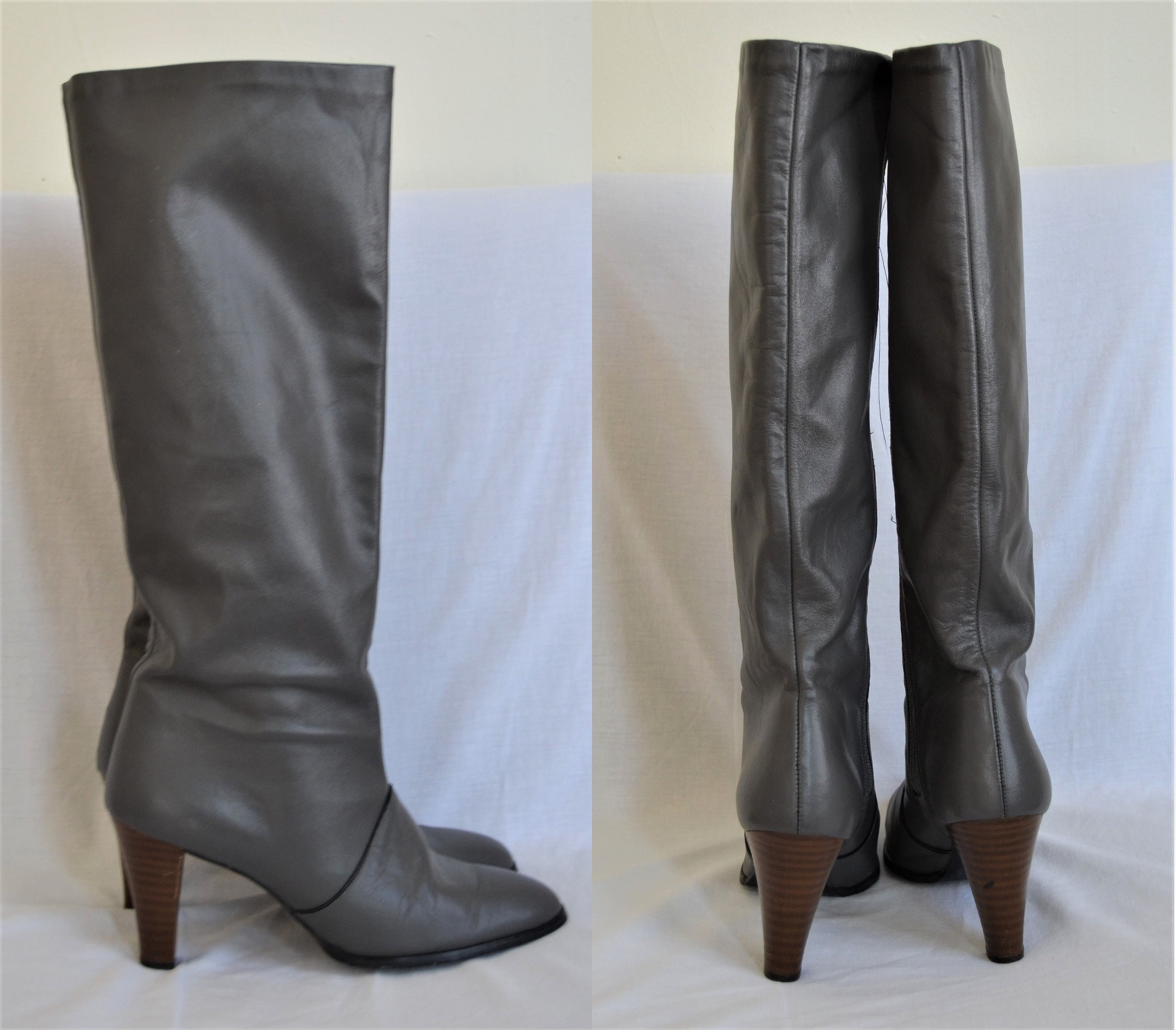 Leather gray boots Clearance