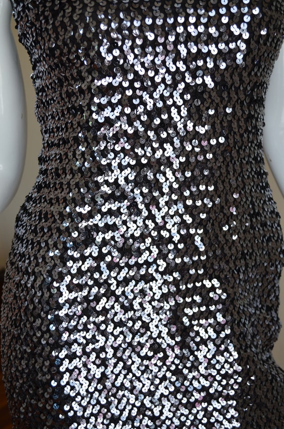 80s Does the 50s Sexy AF Silver Sequin Hourglass … - image 4