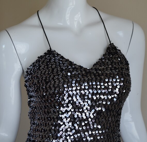 80s Does the 50s Sexy AF Silver Sequin Hourglass … - image 3