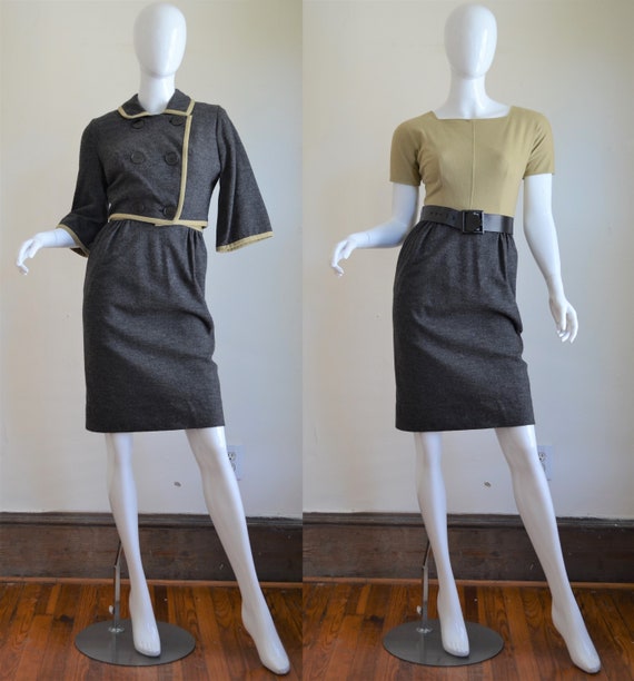 1950s "California Girl Inc" Wool Knit Hourglass D… - image 1