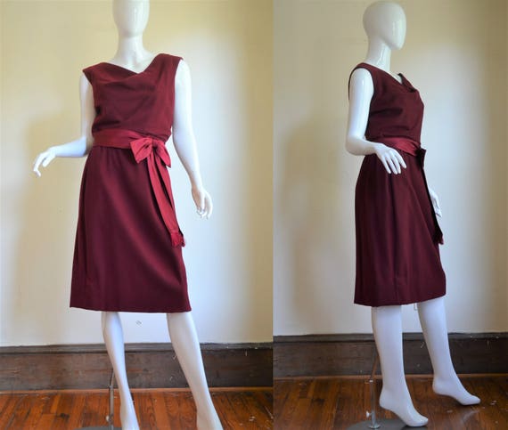 Early 1960s Harvey Berin Exquisite Burgundy Wool