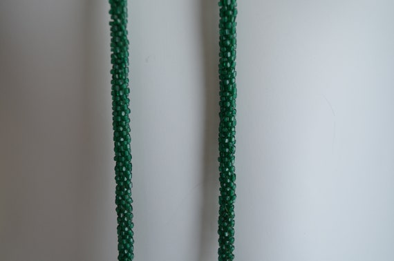 2 1920s Beaded Crochet Long Necklaces in Iridesce… - image 3