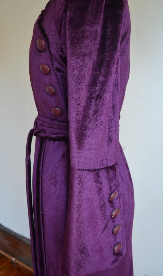 1960s Pierre Balmain Demi-Couture Purple Silk Vel… - image 2