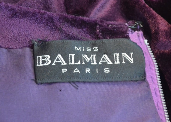 1960s Pierre Balmain Demi-Couture Purple Silk Vel… - image 4