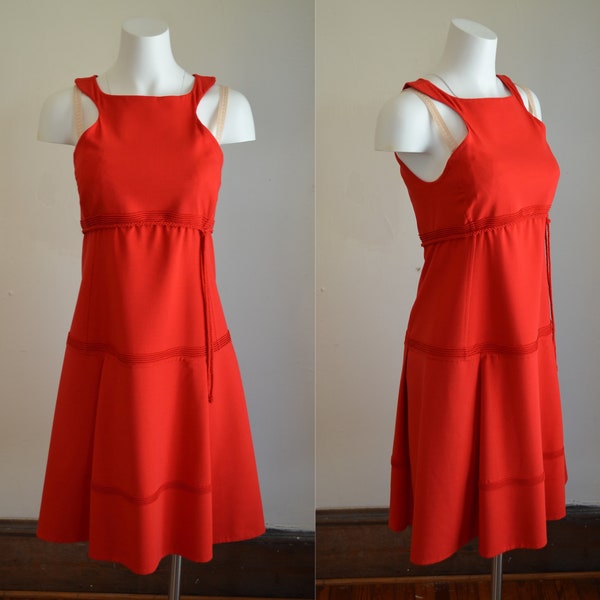 Anfang 2000s Ralph Rucci Chado Rotes Wolle & Seide Kleid