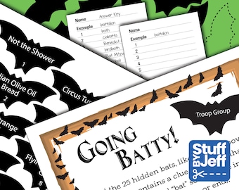 Halloween Party Game - Find-A-Bat "Bat Words" - Digital Download - Unique Fun - Adults - Teens