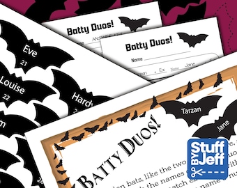 Halloween Party Game - Find-A-Bat "Duos" - Digital Download - Unique Fun - Adults - Teens