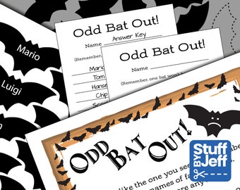 Halloween Party Game - Find-A-Bat "Odd Bat Out" - Digital Download - Unique Fun - Adults - Teens - Kids