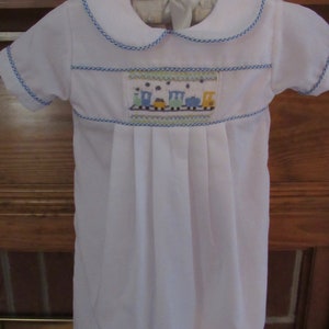 Smocked Newborn Gown - Train main image 0