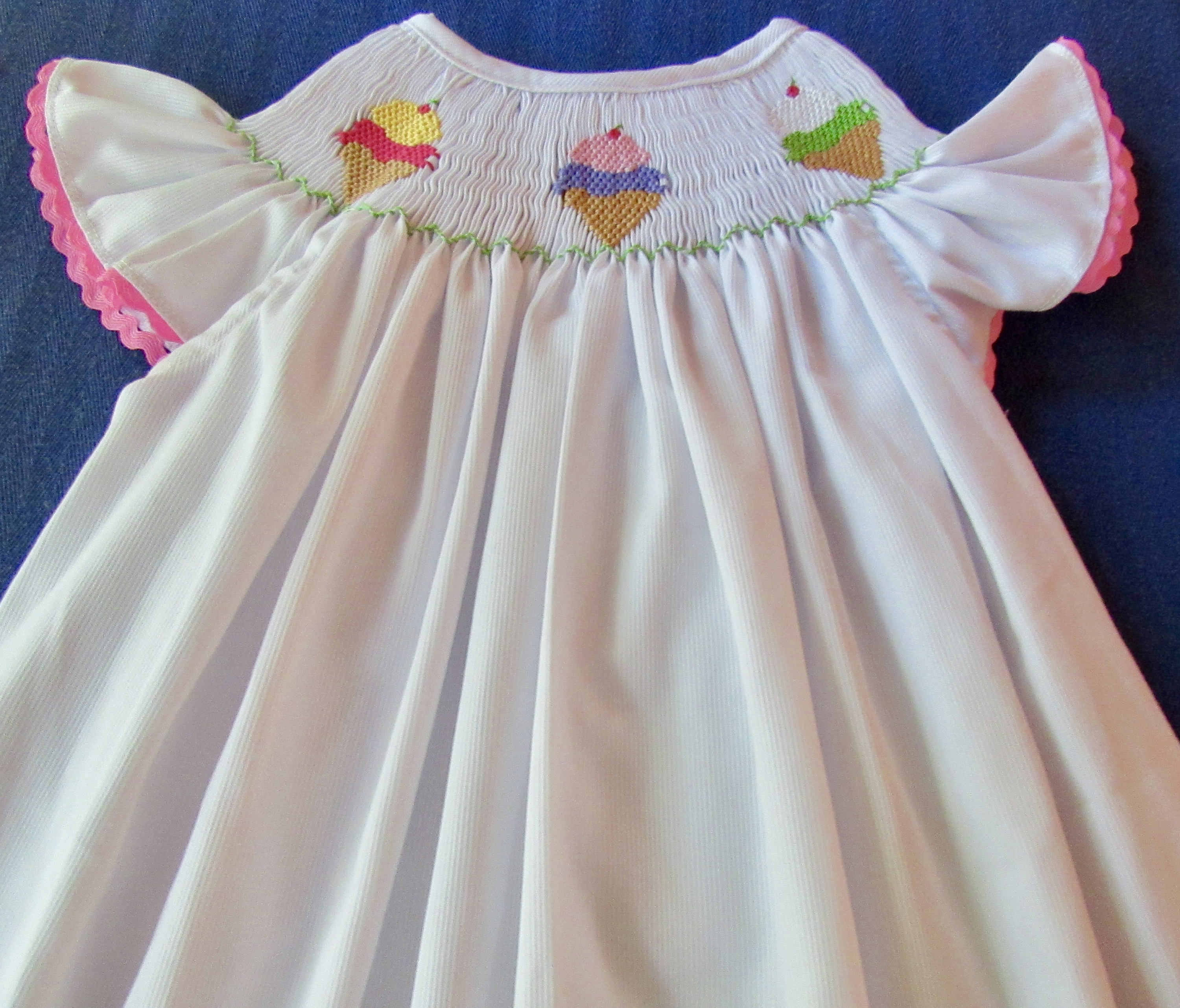 white christmas dresses Smocked Ice Princess Seersucker Dress main image 1