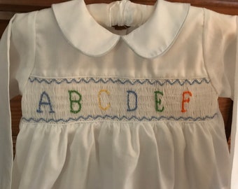 ABC long bubble.  Coming home bubble. Boys bubble. Infant bubble.  Long sleeves.  Baby shower gift.