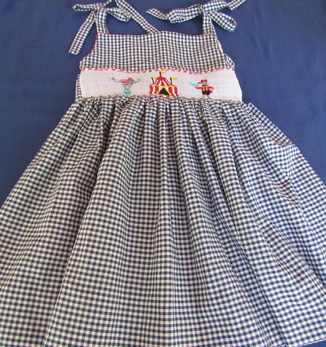 Hand Smocked Birthday Dress With Circus - Etsy