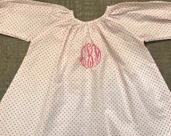 Monogrammed baby gown.   Baby shower gift, personalized baby gift