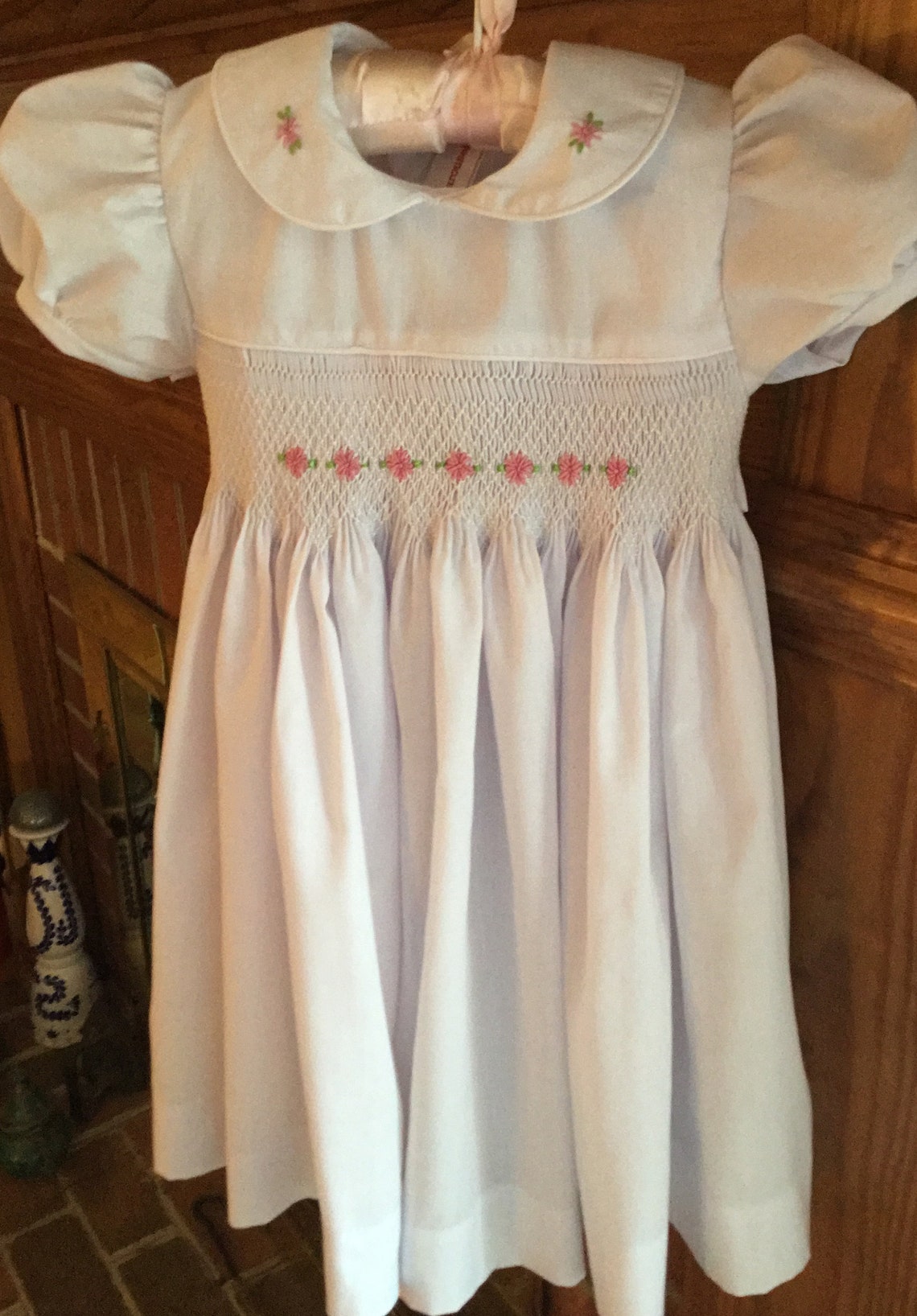 Small Pastel flowers Hand smocked Blouse