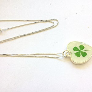 Collana Con Ciondolo Quadrifoglio E Cuore Silver-Pearl - Foto 8