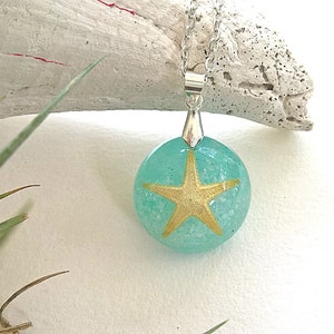 Starfish Beach Necklace Ocean  Resin Pendant Star Fish Jewelry