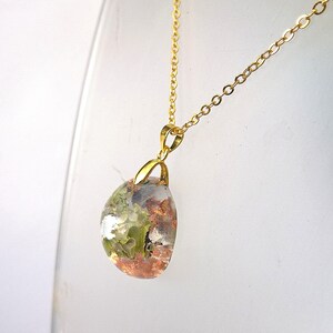 Real Lichen Woodland Resin Nature Round Forest Pendant Necklace image 4
