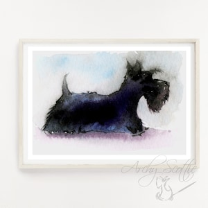 Scottish Terrier Art Print: Scottie Dog Fine Art Decor (A5)