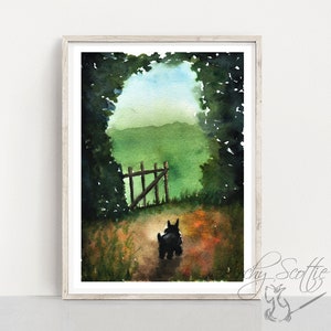 Scottie Dog Watercolor Print: Scottish Terrier Art, A5 Size